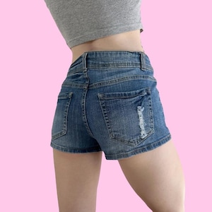 Y2K Low Rise Distressed Denim Shorts W30