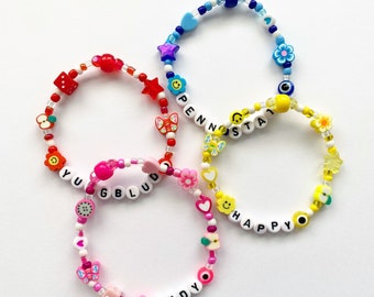 Handmade Colorful Seed Bead Bracelet: 90s Trendy Personalized Jewelry, Choose Your Colors