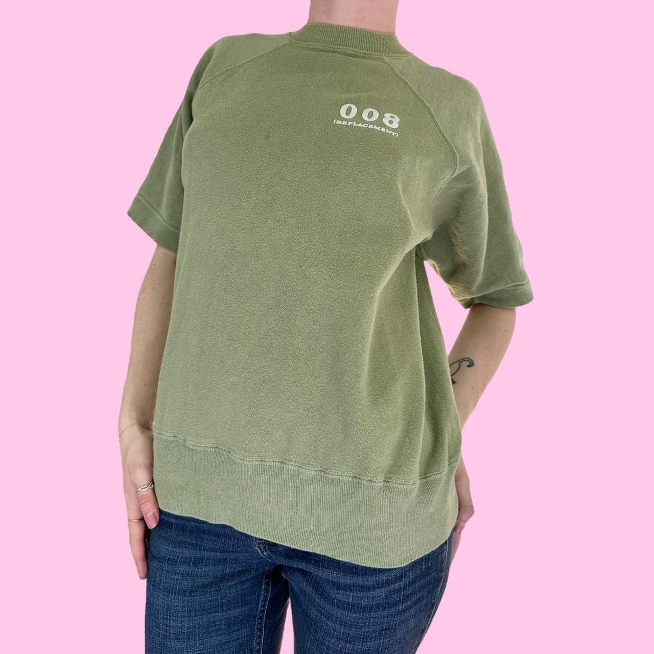 【2plan】Grow Vintage Dying Over Short Sleeve 1950s Distressed & Repaired Crewneck Short-Sleeve Sweatshirt