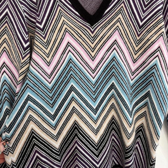 Black and multicolor zig zig chevron sweater by M… - image 7