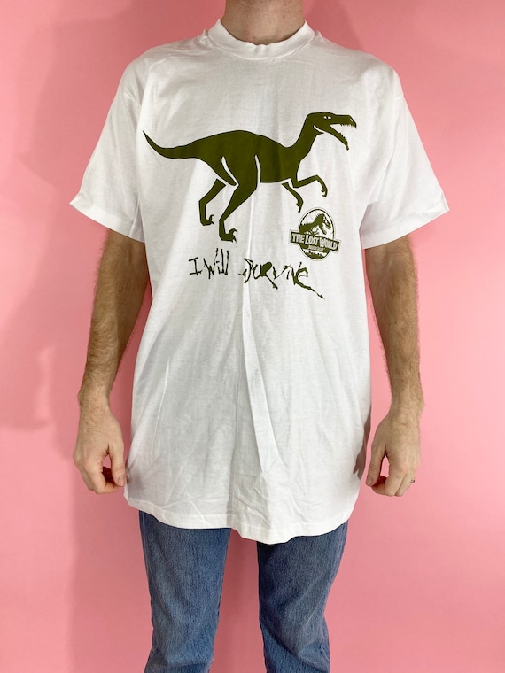 Vintage 90s Jurassic Park the Lost World Velociraptor T-shirt XL