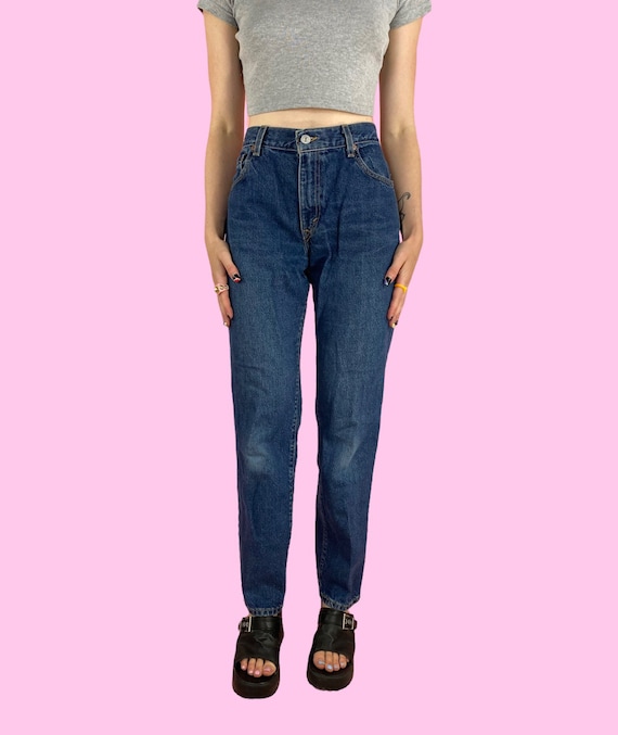 yymam Y2K Levi's 550 Relaxed Fit Tapered Leg Student Dark Wash Mom