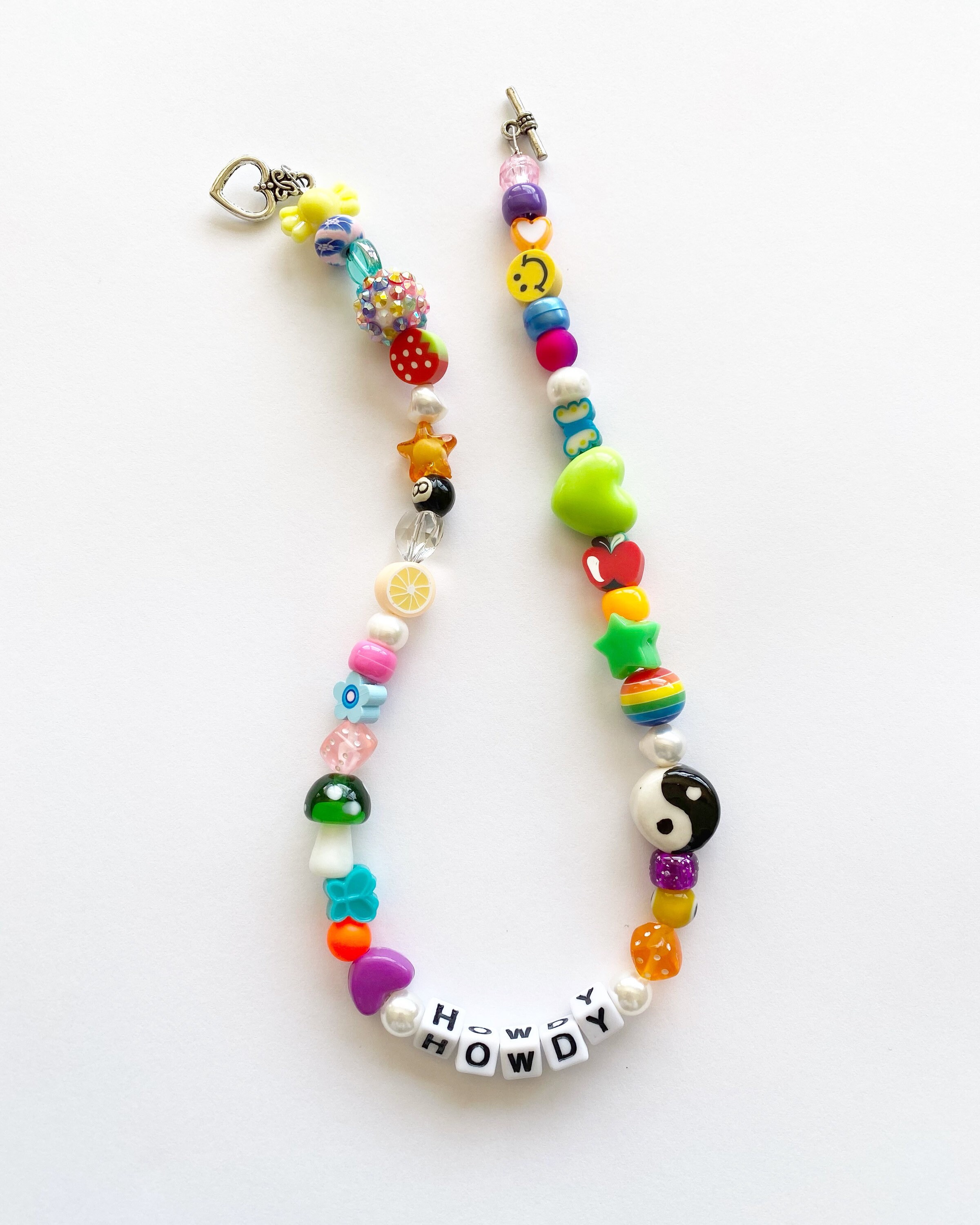 Handmade Customizable Name Word Beaded Necklace With Random | Etsy