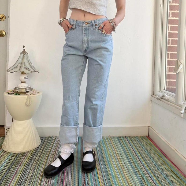 Vintage light wash western jeans by Wrangler W27/28 image 2