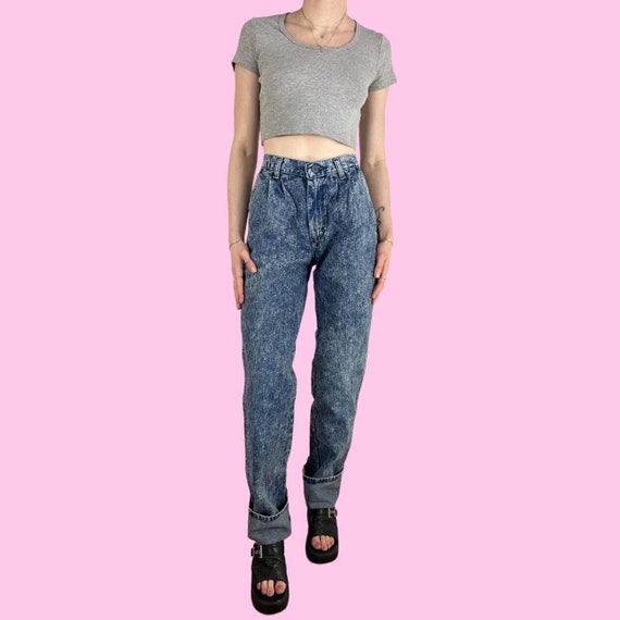 Vintage 80s Acid Wash Wrangler Western Jeans W25 … - image 1