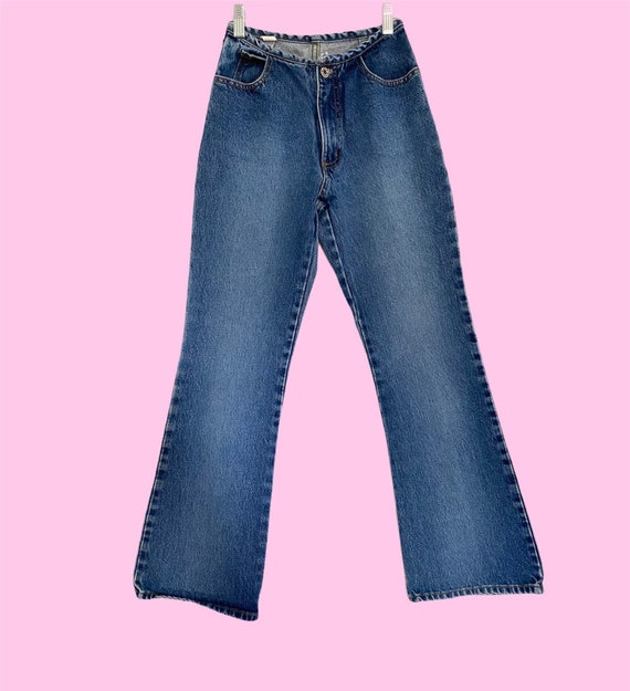 Vintage Y2K Medium Wash Mid Rise Flare Leg Jeans … - image 1