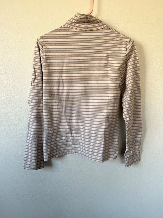 Vintage Woolrich Cream Striped Mockneck Sweater S… - image 5