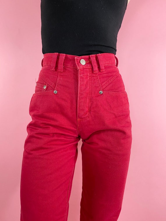 Vintage 80s 1980s Bareback Wrangler Cherry Red Was