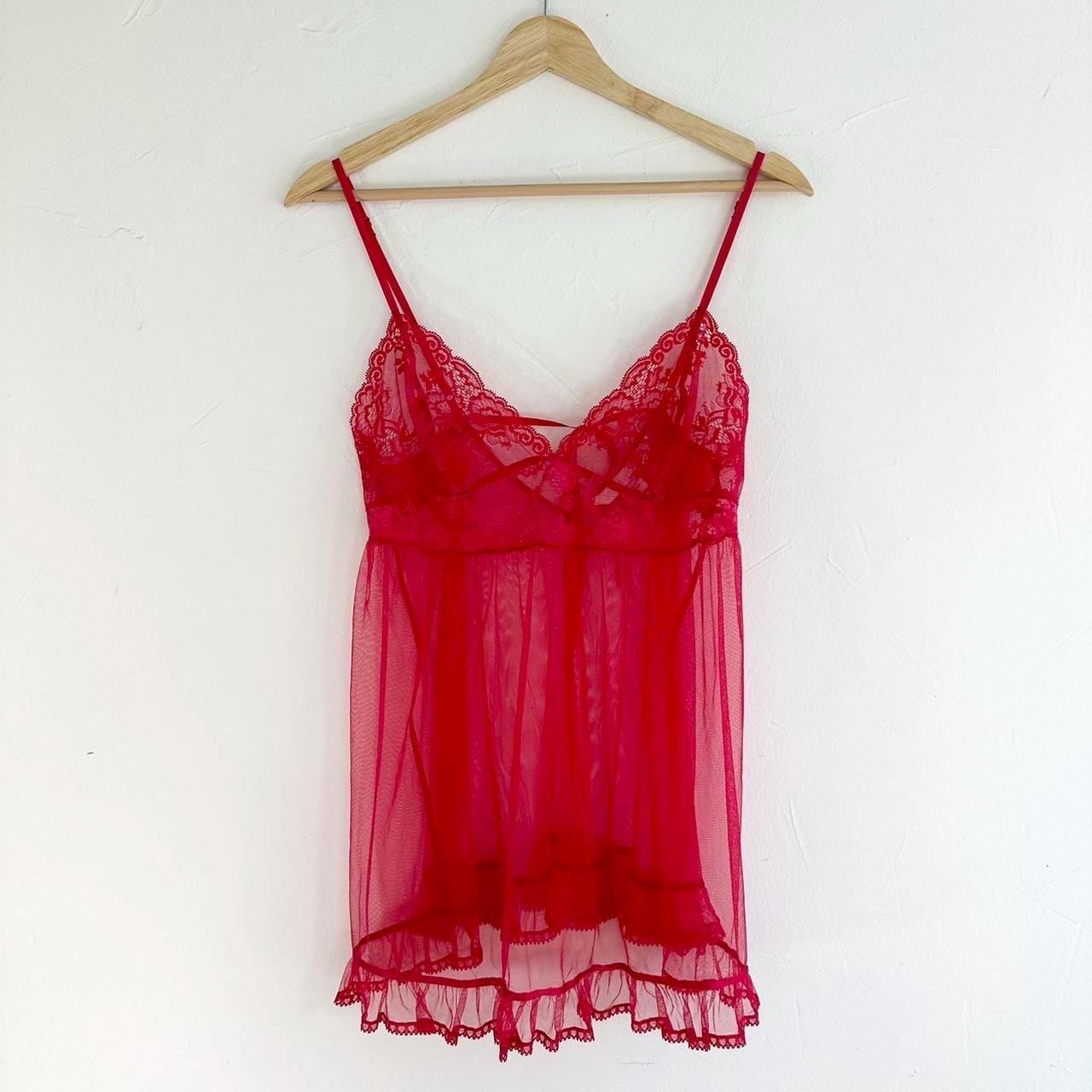 Y2K Victorias Secret Red Lace Bow Lingerie Mini Slip Dress Size Small - Etsy