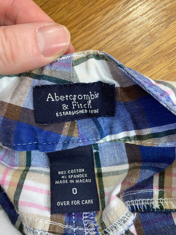 Fitch Low Rise Blue Plaid Capri Pants 