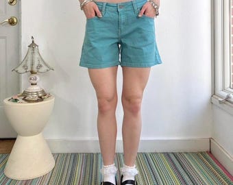Y2K teal blue low rise loose fit Levi’s shorts size misses 8