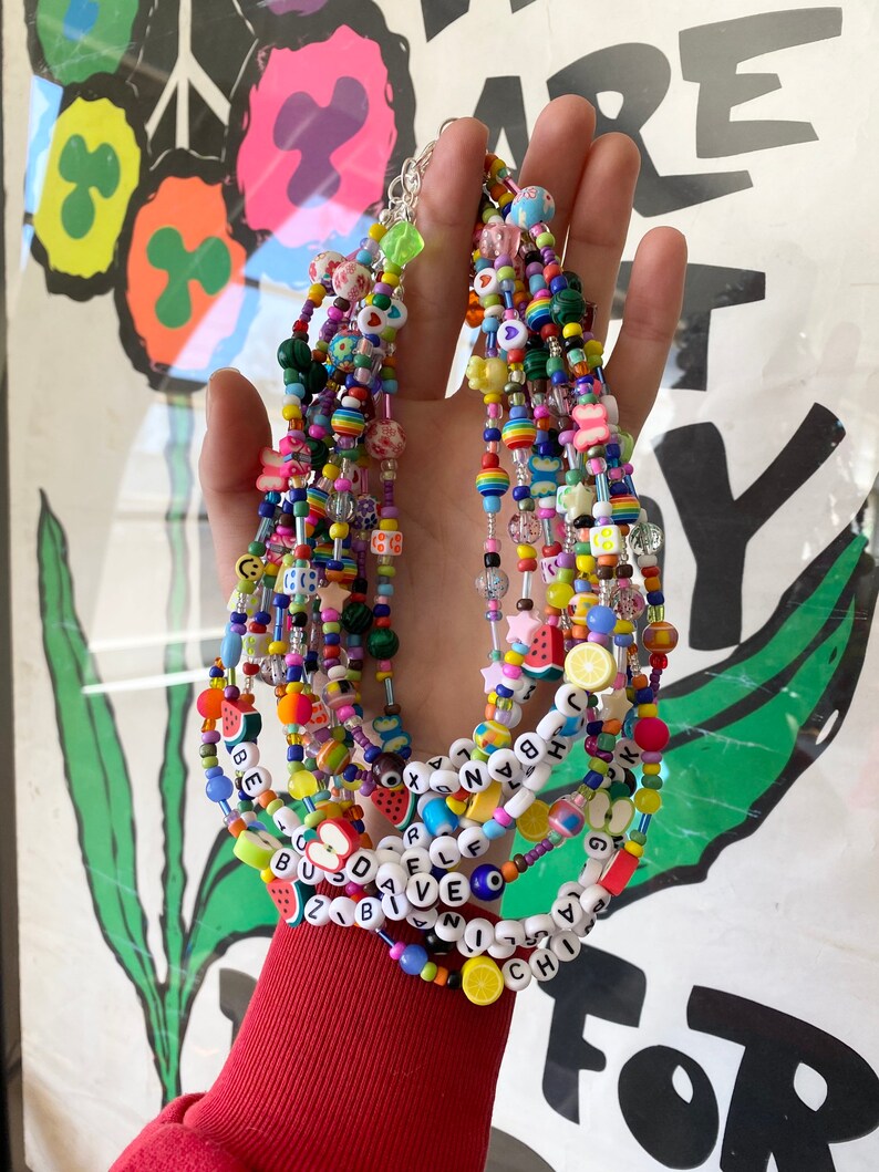 Handmade Beaded Necklace Beaded Name Necklace Name Necklace Etsy