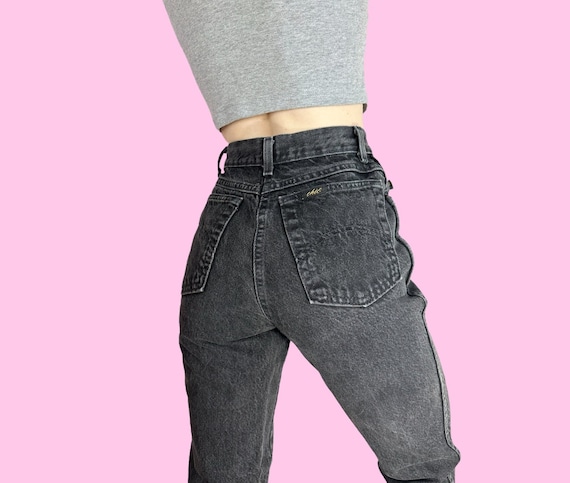 Vintage 90s Chic Black Mom Jeans W23 W24 XXS - image 1