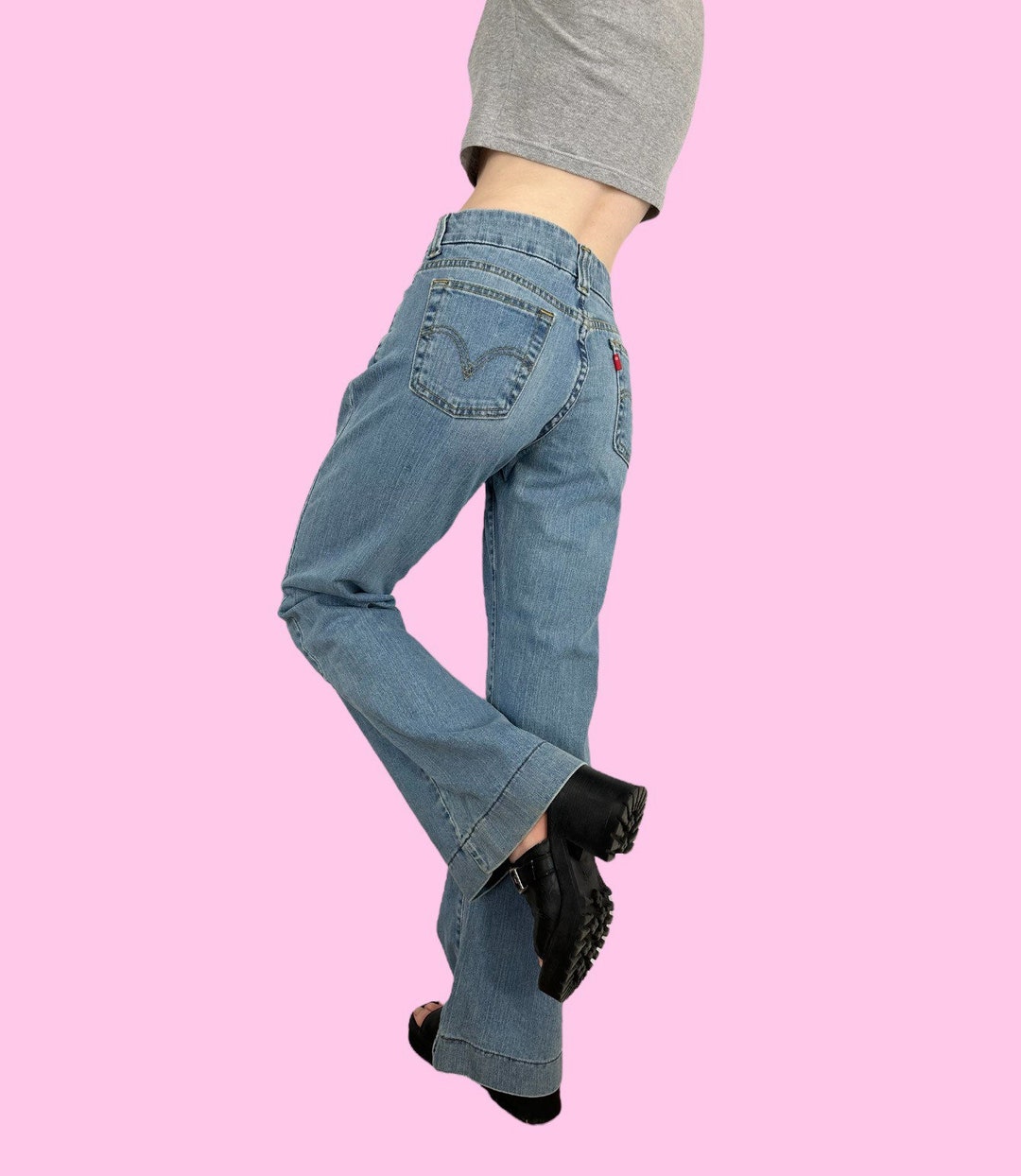 Y2K Levis Low Rise Wide Flare Leg Fairy Grunge Jeans Size 10 - Etsy