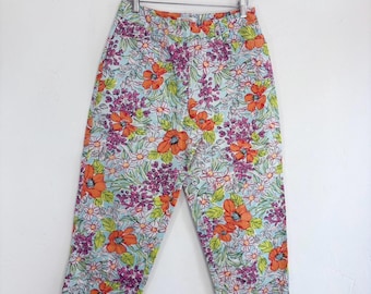 Vintage multicolor floral cropped capris by Talbots Petite Size 4 W26/27