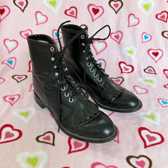 Mia Womens 7.5M Yoana Combat Boots 90s Y2K Grunge Black Lace