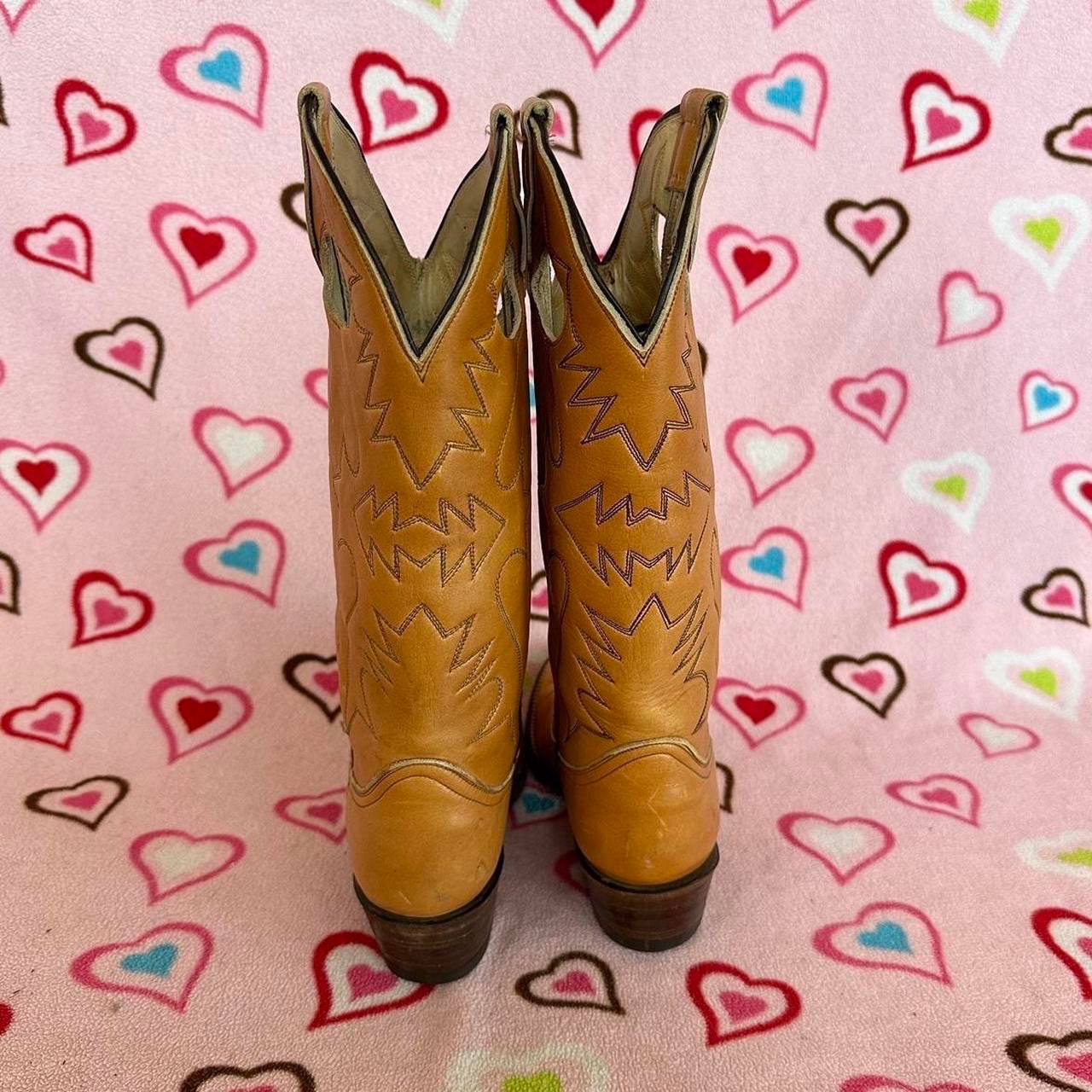 Vintage Caramel Leather Cowboy Boots The Caramel Jolene. https://texasbootcompany.com/products  main image 3
