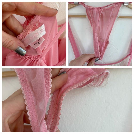 chipchipshop オリジナル セクシーレー ス 切替ニットキャミ y2k Y2K Pink Lace 2 Piece Lingerie Babydoll Set by Victoria's Secret