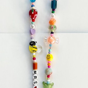 Customizable Badge Holder with a mixture of glass, natural stone, and rondel quartz beads: Teacher Badge, Nurse Badge, Beaded Lanyard image 10