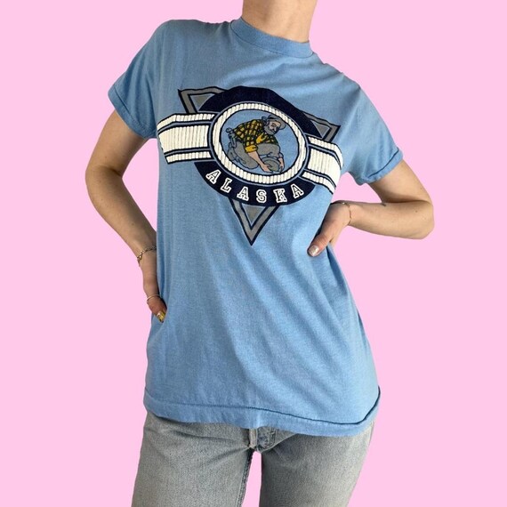 Vintage 80s Alaska Miner Single Stitch T-shirt Si… - image 2