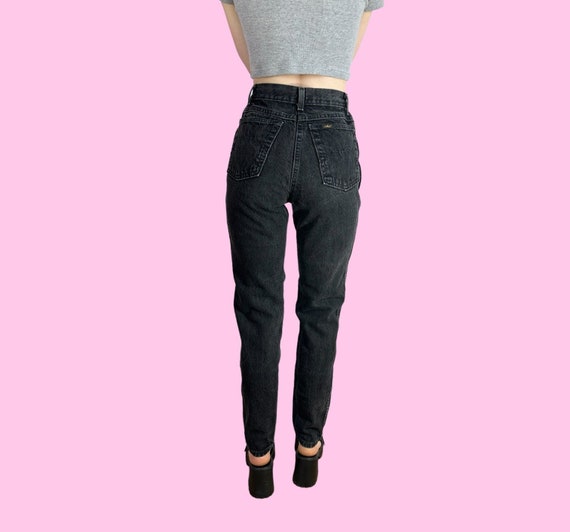 Vintage 90s Chic Black Mom Jeans W23 W24 XXS - image 3