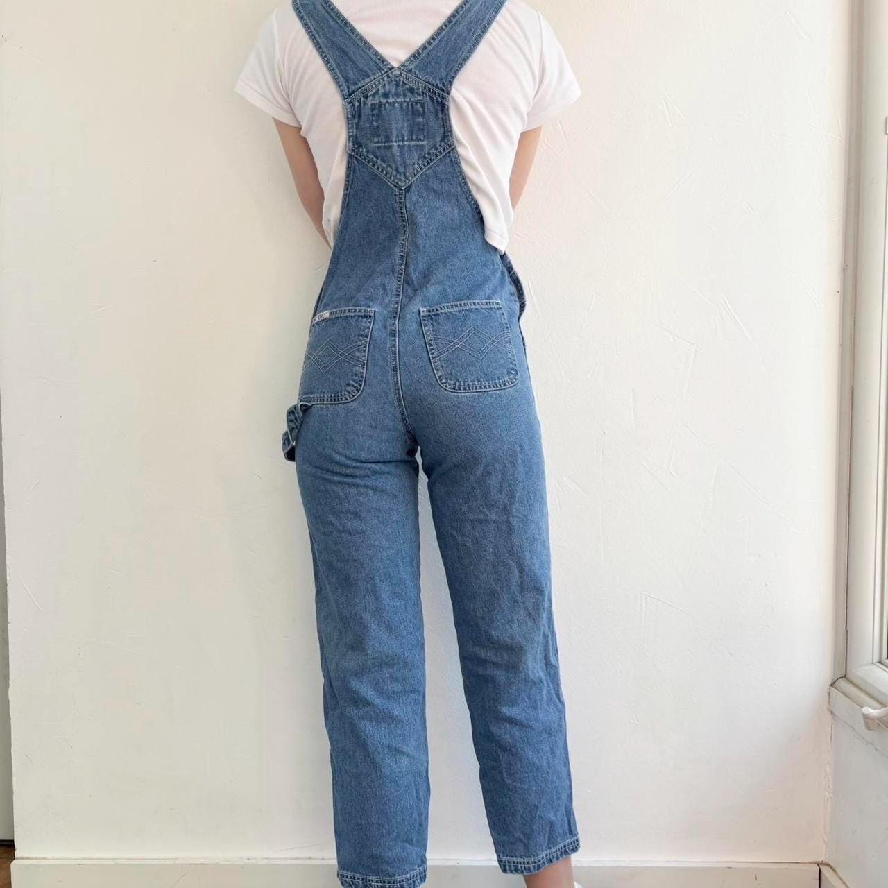 パンツ Vintage overalls Vintage 90s Denim Overalls: Faded Butterfly & Flower Design