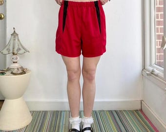 Y2K red and black striped athletic shorts size XS/S