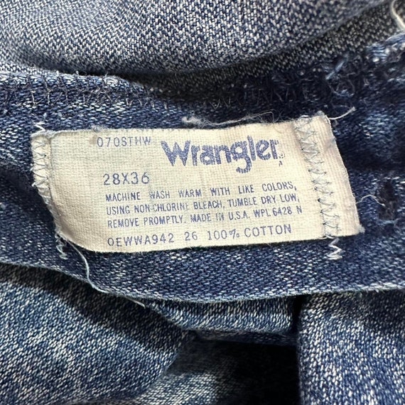 Vintage 80s Acid Wash Wrangler Western Jeans W25 … - image 5