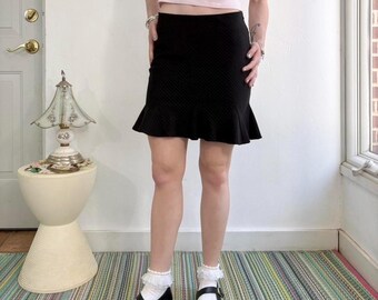 Y2K black and pink striped ruffle low rise skirt by Jodi Kristopher size 1/2