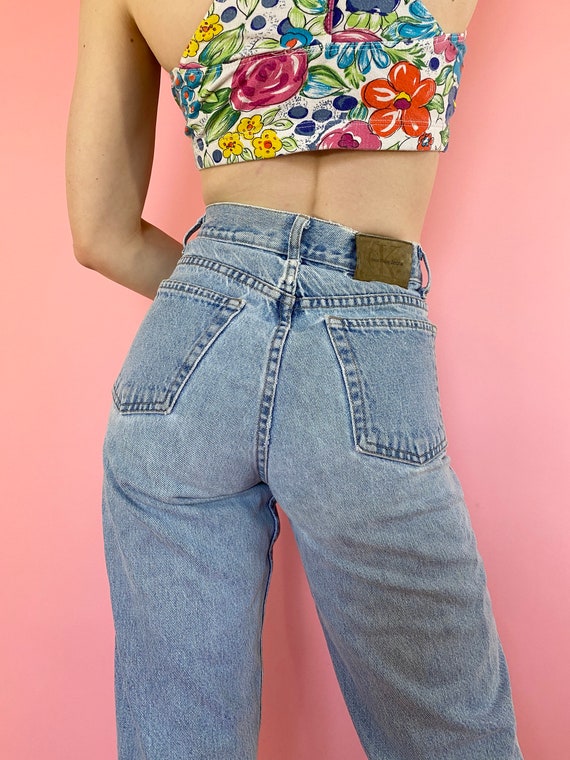 Vintage 90s 1990s Calvin Klein Light Blue Wash Den