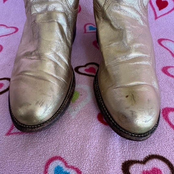 Vintage 90s Justin Gold Leather Western Cowgirl B… - image 7