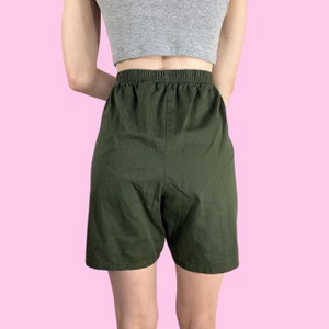 Vintage 90s Dark Green Shorts Size Medium image 4