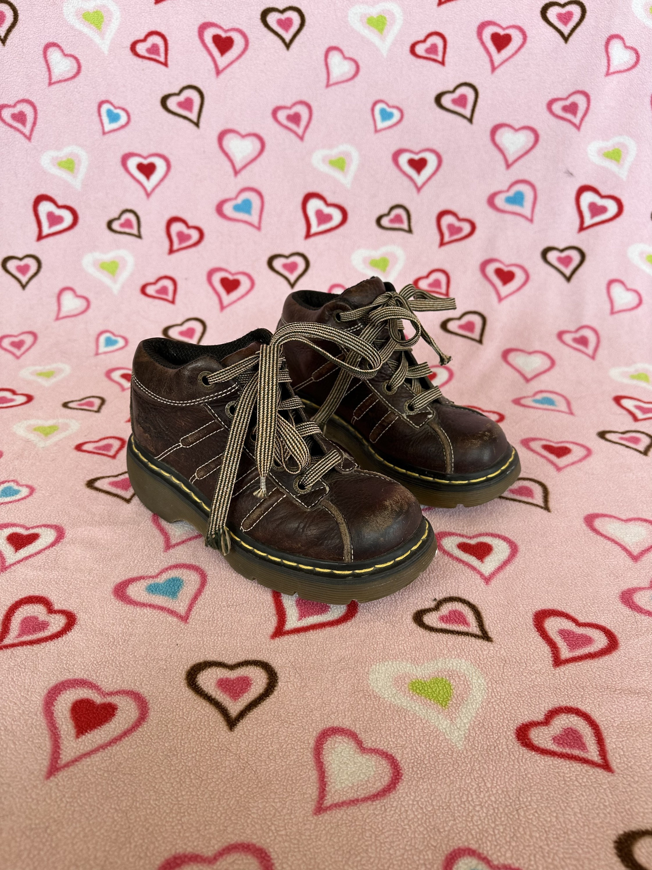 Y2K Dr. Martens 2001 Brown Lace up Chunky Platform Shoes Women's