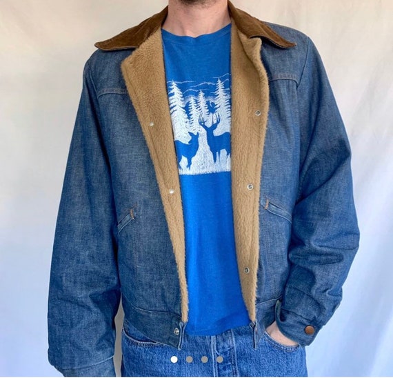 Vintage Denim Sherpa Wrangler Jacket
