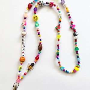 Customizable Badge Holder, Teacher Badge, PE Teacher, Gifts for Teacher, Beaded Lanyard, Coach Lanyard, Custom Keychains
