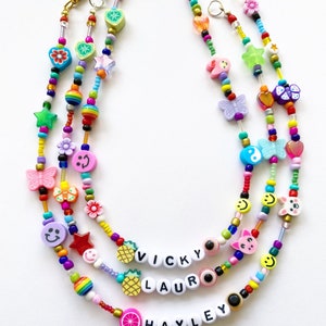 Handmade Beaded Necklace, Beaded Name Necklace, Name Necklace, Personalized Necklace, Beaded Choker, Rainbow Necklace, Custom Necklace image 9