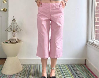 Y2k pink and white striped low rise capris by No Boundaries Size 15 juniors