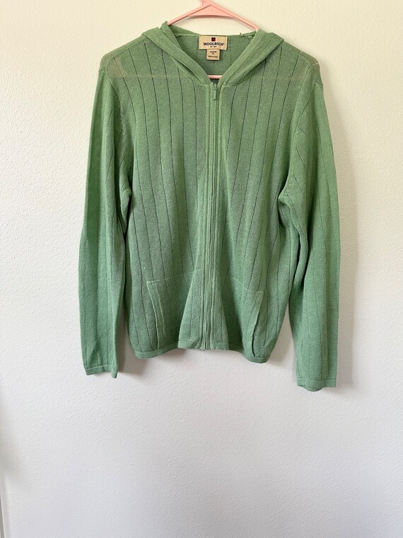 Woolrich Green Knit Jacket size medium - image 2