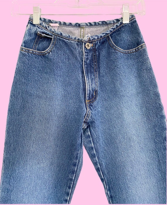 Vintage Y2K Medium Wash Mid Rise Flare Leg Jeans … - image 3