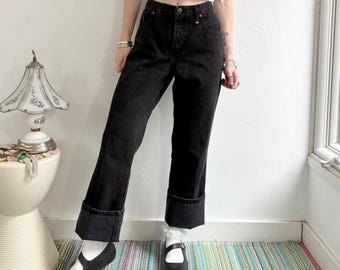 Vintage faded black wash loose fit jeans by Rockies size 12 W31