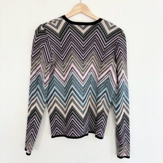 Black and multicolor zig zig chevron sweater by M… - image 6