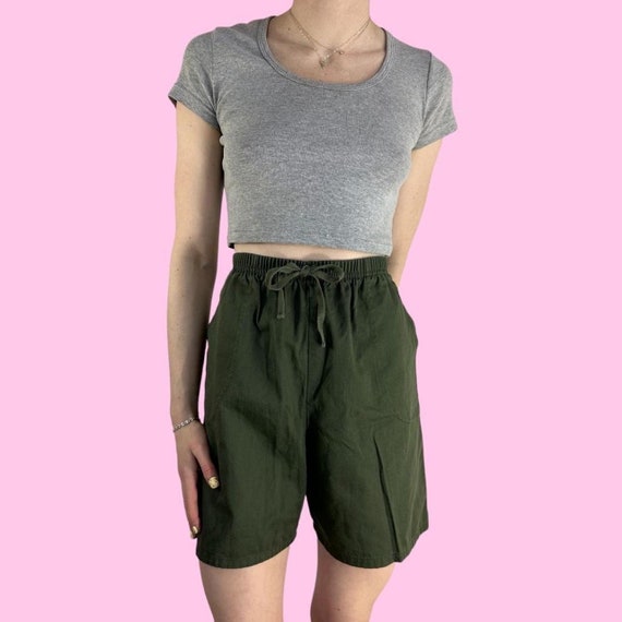 Vintage 90s Dark Green Shorts Size Medium - image 5