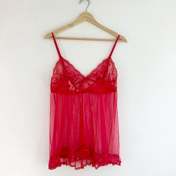 Nuisette Victoria's Secret Rouge – Dentelle Transparente, Taille S