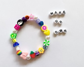 Kit de pulsera de cuentas DIY: Pulsera con dijes de arcoíris