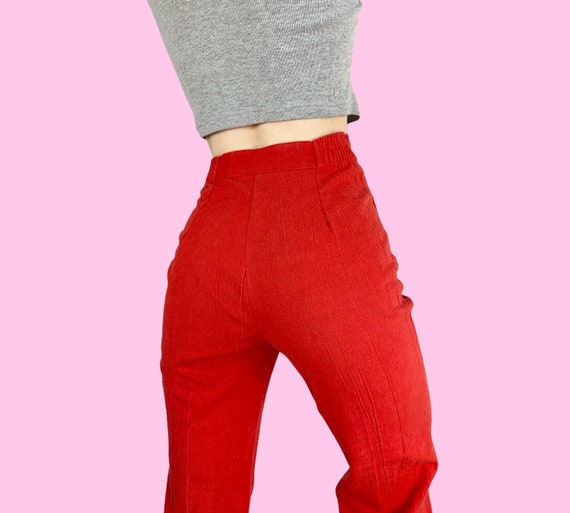 Vintage 70s Wrangler Red Bell Bottom Flare Pants … - image 4