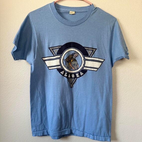 Vintage 80s Alaska Miner Single Stitch T-shirt Si… - image 3