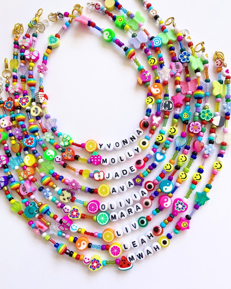 Handmade Beaded Necklace, Beaded Name Necklace, Name Necklace, Personalized Necklace, Beaded Choker, Rainbow Necklace, Custom Necklace image 5