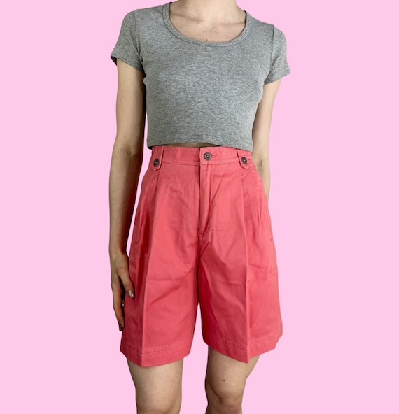 Vintage 90s Pink Pleated Mom Shorts W25