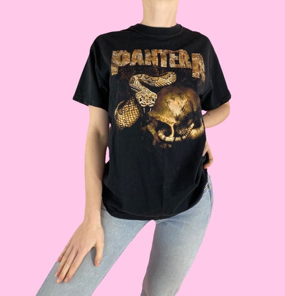 Vintage 90s Pantera Skull Snake Mall Goth T-shirt Size