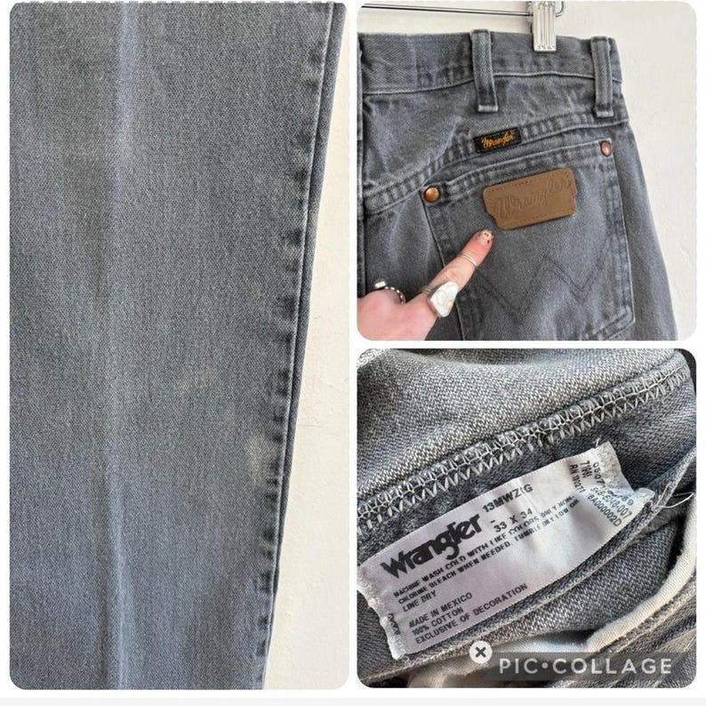 Vintage faded grey wash western jeans by Wrangler W30/31 image 8